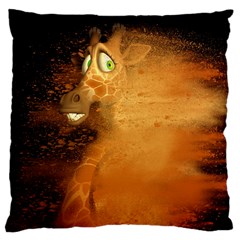 The Funny, Speed Giraffe Large Cushion Case (two Sides) by FantasyWorld7