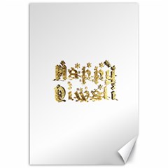 Happy Diwali Gold Golden Stars Star Festival Of Lights Deepavali Typography Canvas 24  X 36  by yoursparklingshop