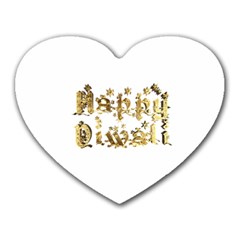 Happy Diwali Gold Golden Stars Star Festival Of Lights Deepavali Typography Heart Mousepads