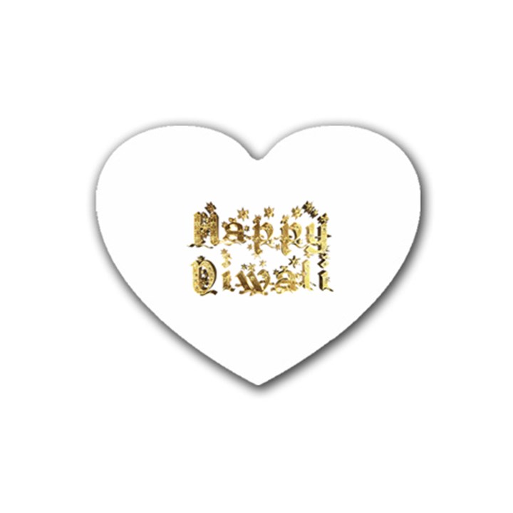 Happy Diwali Gold Golden Stars Star Festival Of Lights Deepavali Typography Heart Coaster (4 pack) 