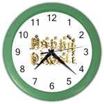 Happy Diwali Gold Golden Stars Star Festival Of Lights Deepavali Typography Color Wall Clocks Front