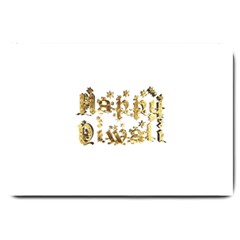 Happy Diwali Gold Golden Stars Star Festival Of Lights Deepavali Typography Large Doormat  by yoursparklingshop