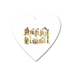 Happy Diwali Gold Golden Stars Star Festival Of Lights Deepavali Typography Heart Magnet by yoursparklingshop