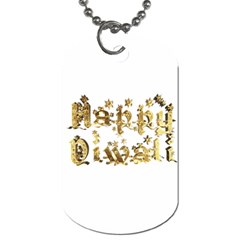 Happy Diwali Gold Golden Stars Star Festival Of Lights Deepavali Typography Dog Tag (two Sides) by yoursparklingshop