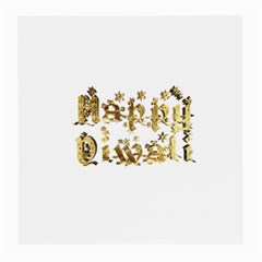 Happy Diwali Gold Golden Stars Star Festival Of Lights Deepavali Typography Medium Glasses Cloth (2-side) by yoursparklingshop