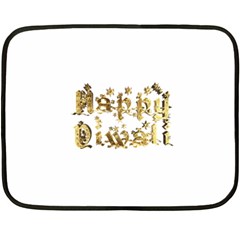 Happy Diwali Gold Golden Stars Star Festival Of Lights Deepavali Typography Double Sided Fleece Blanket (mini)  by yoursparklingshop