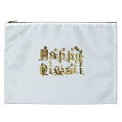 Happy Diwali Gold Golden Stars Star Festival Of Lights Deepavali Typography Cosmetic Bag (xxl)  by yoursparklingshop