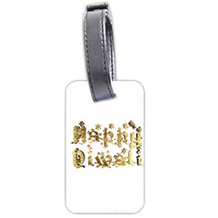 Happy Diwali Gold Golden Stars Star Festival Of Lights Deepavali Typography Luggage Tags (two Sides) by yoursparklingshop