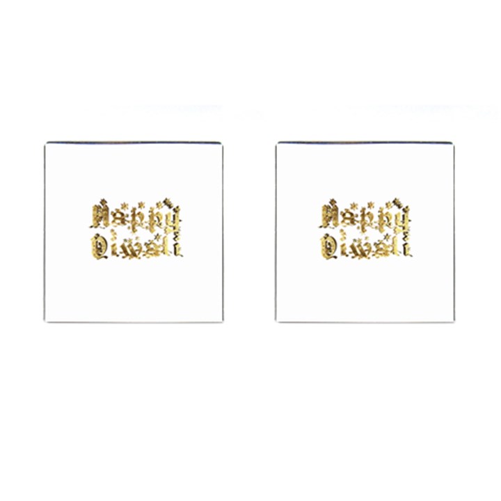 Happy Diwali Gold Golden Stars Star Festival Of Lights Deepavali Typography Cufflinks (Square)