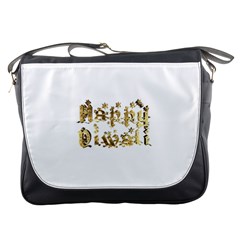 Happy Diwali Gold Golden Stars Star Festival Of Lights Deepavali Typography Messenger Bags by yoursparklingshop