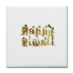 Happy Diwali Gold Golden Stars Star Festival Of Lights Deepavali Typography Tile Coasters by yoursparklingshop