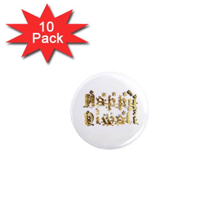 Happy Diwali Gold Golden Stars Star Festival Of Lights Deepavali Typography 1  Mini Magnet (10 pack) 