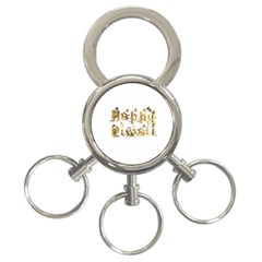 Happy Diwali Gold Golden Stars Star Festival Of Lights Deepavali Typography 3-ring Key Chains by yoursparklingshop