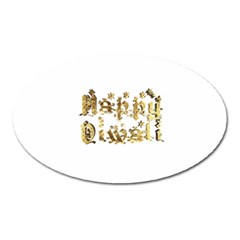 Happy Diwali Gold Golden Stars Star Festival Of Lights Deepavali Typography Oval Magnet by yoursparklingshop