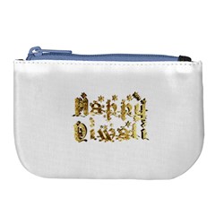 Happy Diwali Gold Golden Stars Star Festival Of Lights Deepavali Typography Large Coin Purse by yoursparklingshop