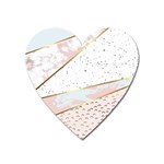 Collage,white marble,gold,silver,black,white,hand drawn, modern,trendy,contemporary,pattern Heart Magnet Front