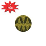 Art nouveau green 1  Mini Buttons (10 pack)  Front