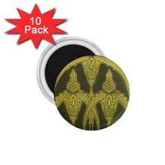 Art Nouveau Green 1 75  Magnets (10 Pack)  by NouveauDesign