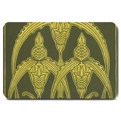 Art Nouveau Green Large Doormat  by NouveauDesign