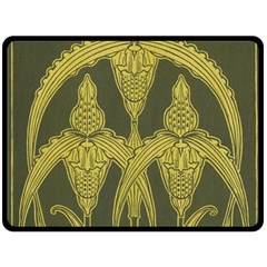 Art Nouveau Green Fleece Blanket (large)  by NouveauDesign