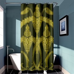 Art Nouveau Green Shower Curtain 36  X 72  (stall)  by NouveauDesign