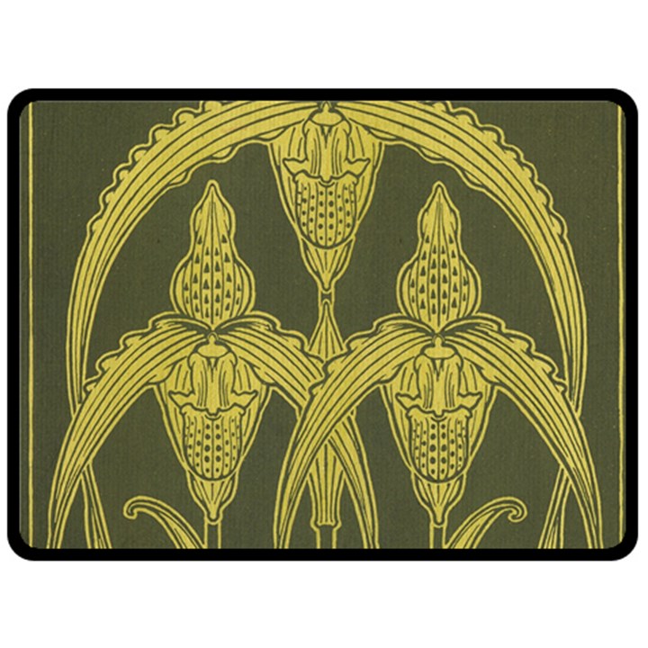 Art nouveau green Double Sided Fleece Blanket (Large) 