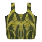 Art nouveau green Full Print Recycle Bags (L)  Front