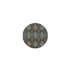 Art Deco Teal Brown 1  Mini Buttons by NouveauDesign