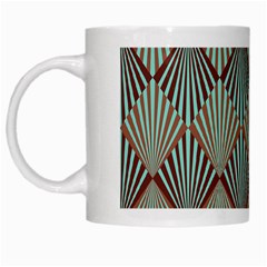 Art Deco Teal Brown White Mugs by NouveauDesign