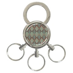 Art Deco Teal Brown 3-ring Key Chains by NouveauDesign