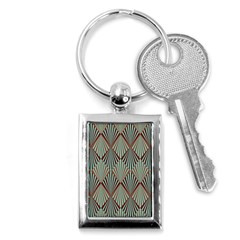 Art Deco Teal Brown Key Chains (rectangle)  by NouveauDesign