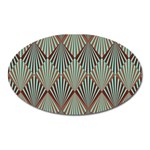 Art deco teal brown Oval Magnet Front