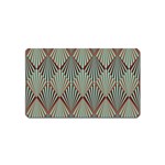 Art deco teal brown Magnet (Name Card) Front