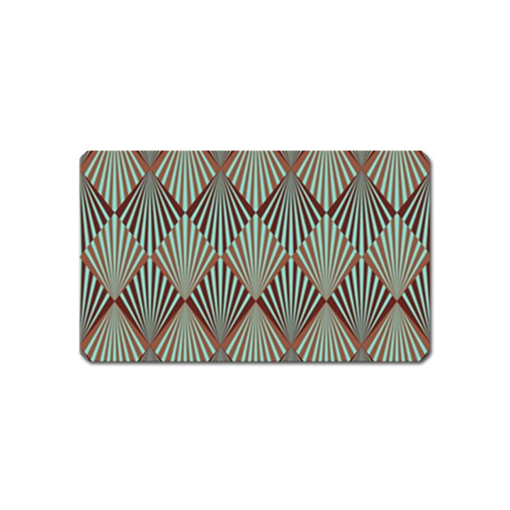 Art deco teal brown Magnet (Name Card)