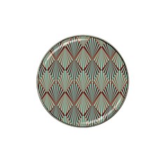 Art Deco Teal Brown Hat Clip Ball Marker (4 Pack) by NouveauDesign