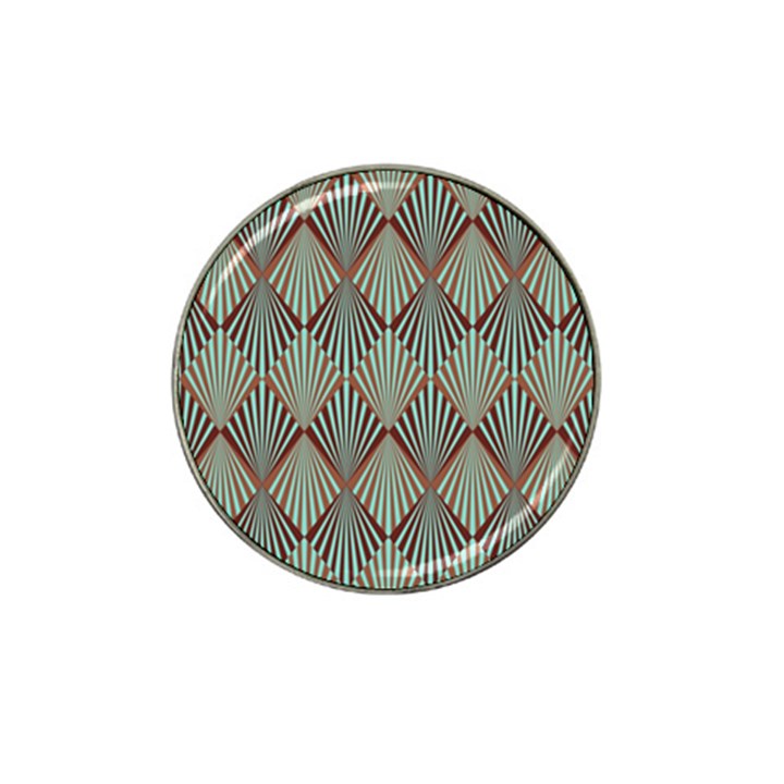 Art deco teal brown Hat Clip Ball Marker (10 pack)