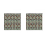 Art deco teal brown Cufflinks (Square) Front(Pair)