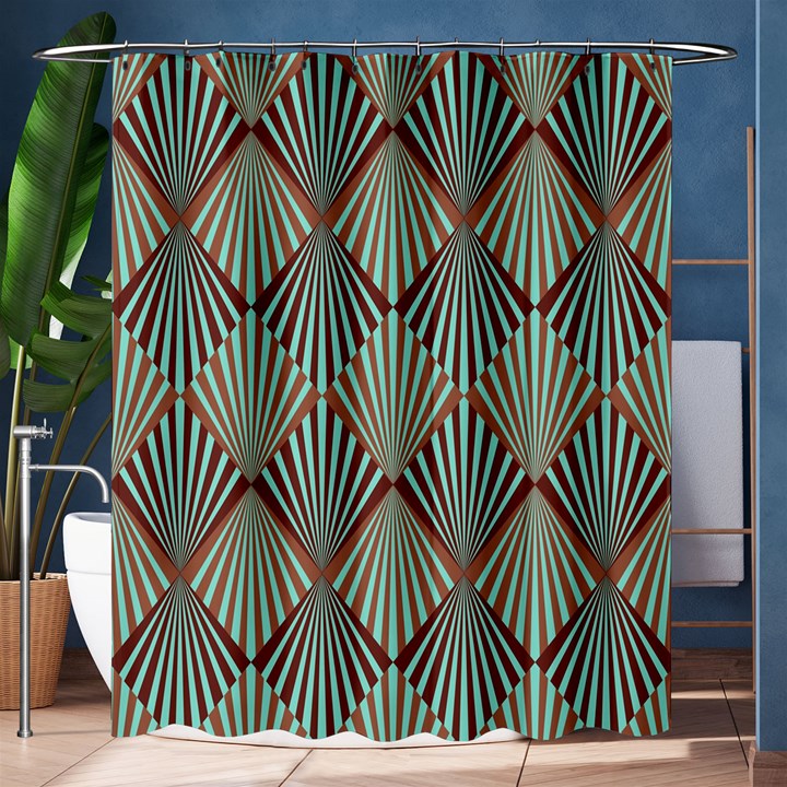 Art deco teal brown Shower Curtain 60  x 72  (Medium) 