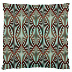 Art Deco Teal Brown Large Cushion Case (two Sides) by NouveauDesign