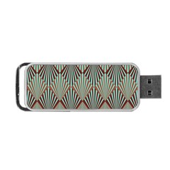 Art Deco Teal Brown Portable Usb Flash (two Sides) by NouveauDesign