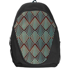 Art Deco Teal Brown Backpack Bag by NouveauDesign