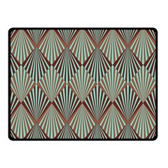 Art Deco Teal Brown Double Sided Fleece Blanket (small)  by NouveauDesign