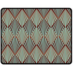 Art Deco Teal Brown Double Sided Fleece Blanket (medium)  by NouveauDesign