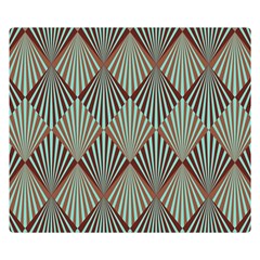 Art Deco Teal Brown Double Sided Flano Blanket (small)  by NouveauDesign