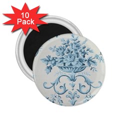 Blue Vintage Floral  2 25  Magnets (10 Pack)  by NouveauDesign