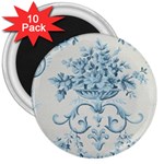 Blue Vintage Floral  3  Magnets (10 pack)  Front