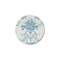 Blue Vintage Floral  Golf Ball Marker by NouveauDesign