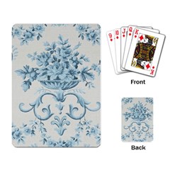 Blue Vintage Floral  Playing Card by NouveauDesign