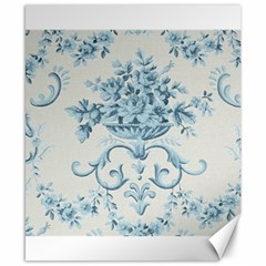 Blue Vintage Floral  Canvas 8  X 10  by NouveauDesign