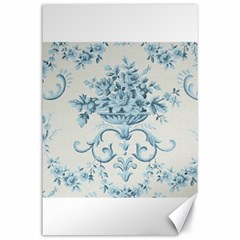 Blue Vintage Floral  Canvas 24  X 36  by NouveauDesign